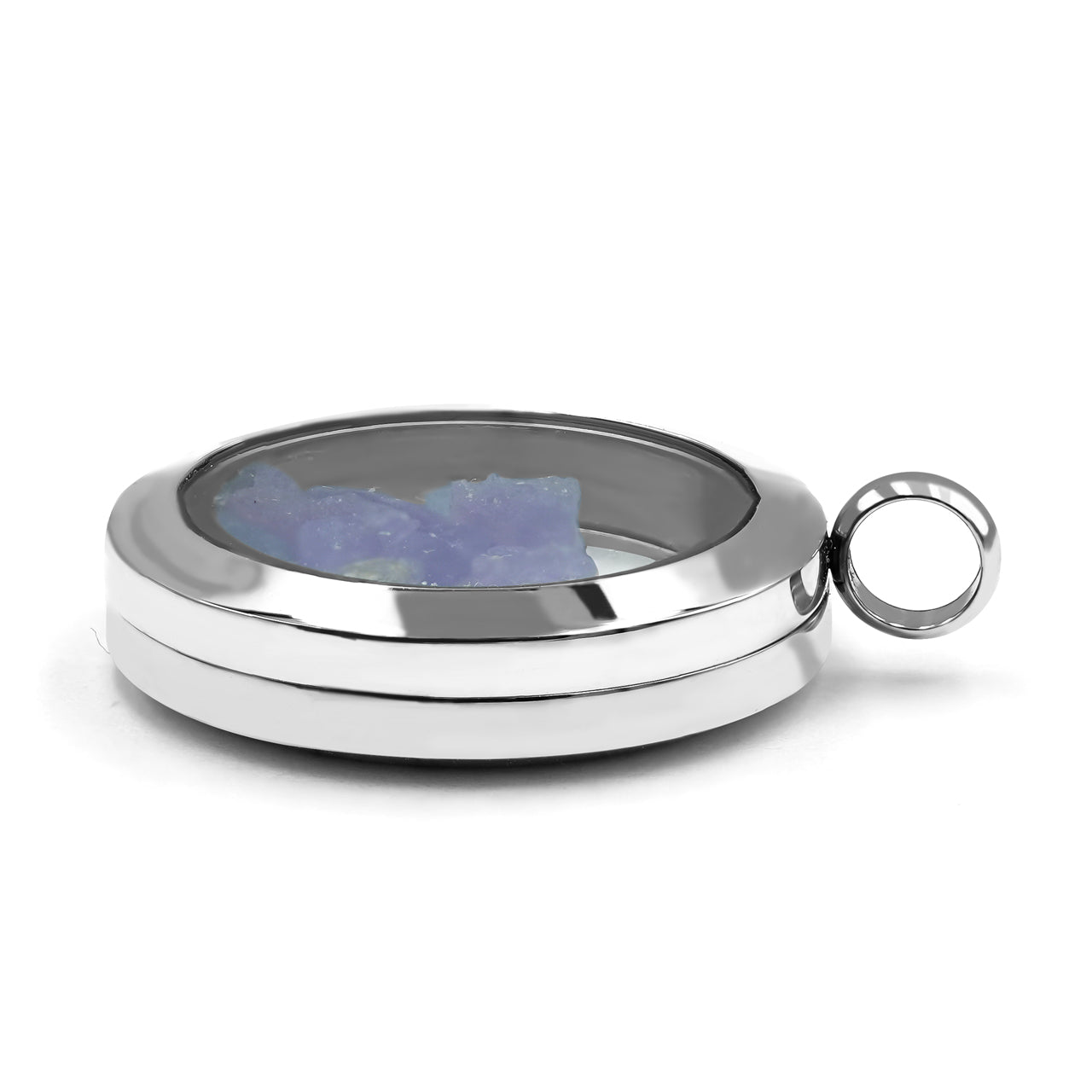 Starborn Fluorescent Hackmanite Window Pendant Necklace in Stainless Steel