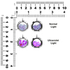 Starborn Fluorescent Hackmanite Window Pendant Necklace in Stainless Steel