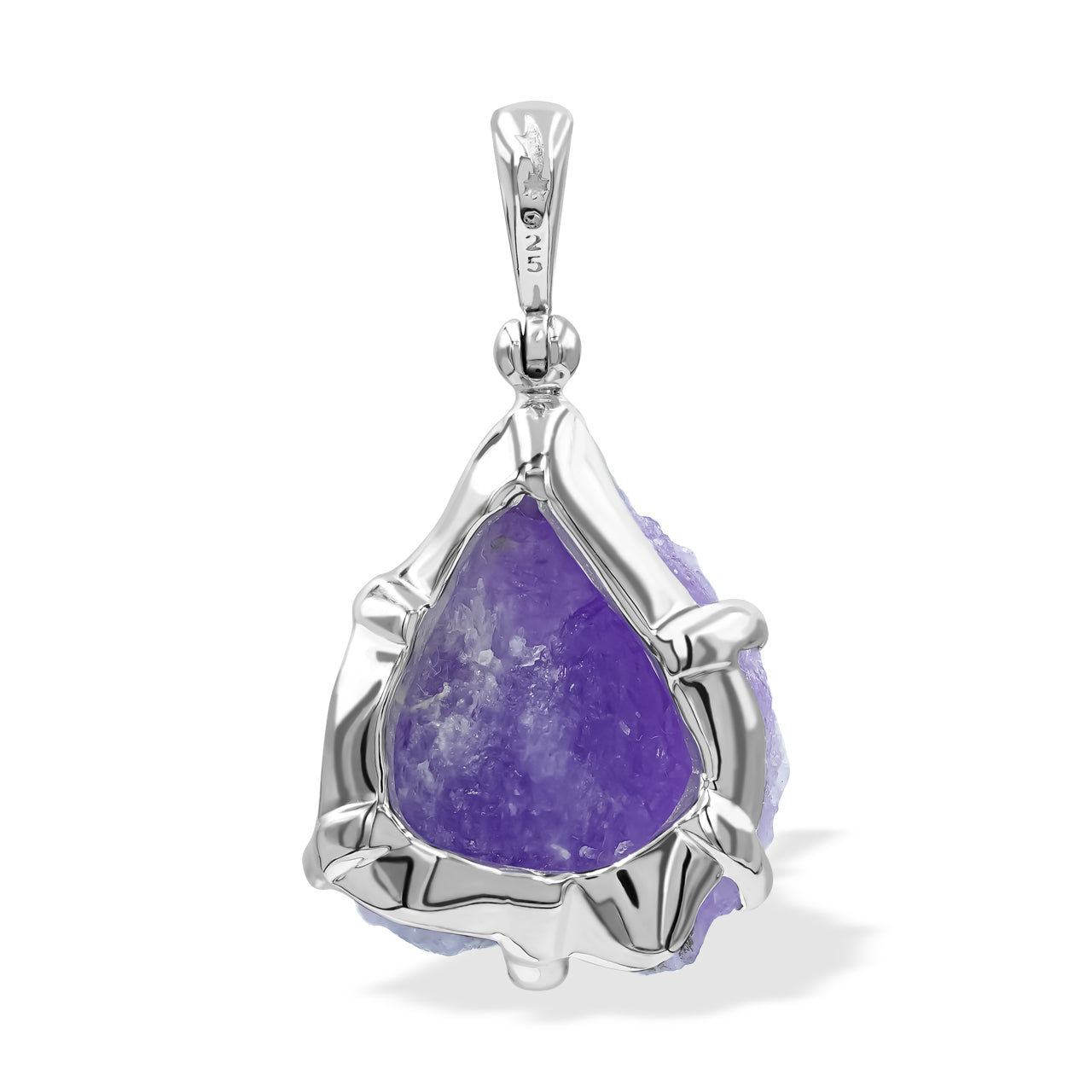 Starborn Fluorescent Hackmanite Prong Set Pendant in Sterling Silver