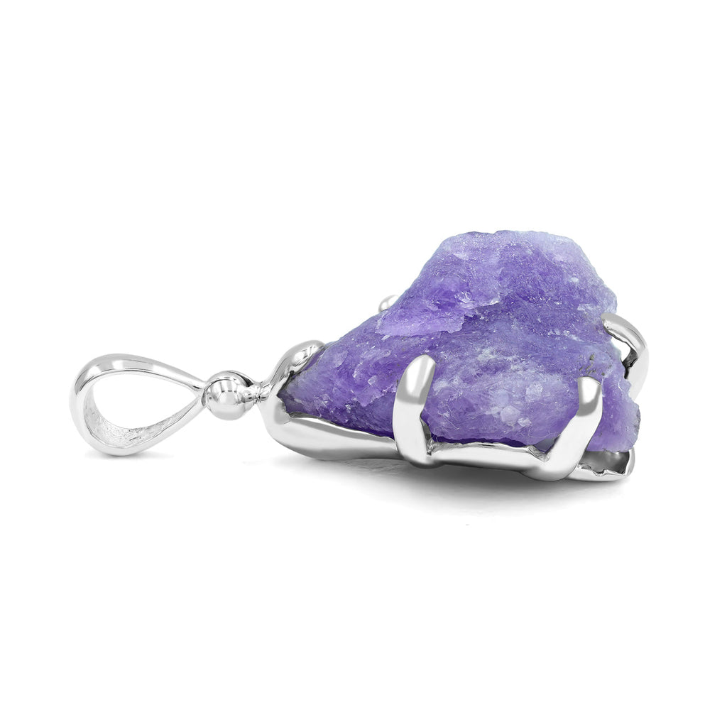 Starborn Fluorescent Hackmanite Prong Set Pendant in Sterling Silver