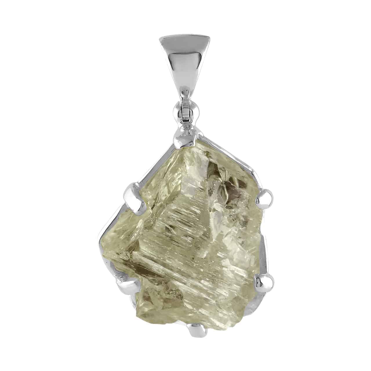 Starborn Hiddenite Crystal Pendant in Sterling Silver