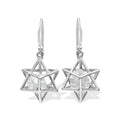 Starborn Merkabah Earrings with Herkimer Diamond Crystal in Sterling Silver