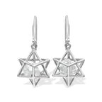 Starborn Merkabah Earrings with Herkimer Diamond Crystal in Sterling Silver