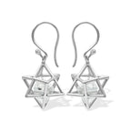 Starborn Merkabah Earrings with Herkimer Diamond Crystal in Sterling Silver