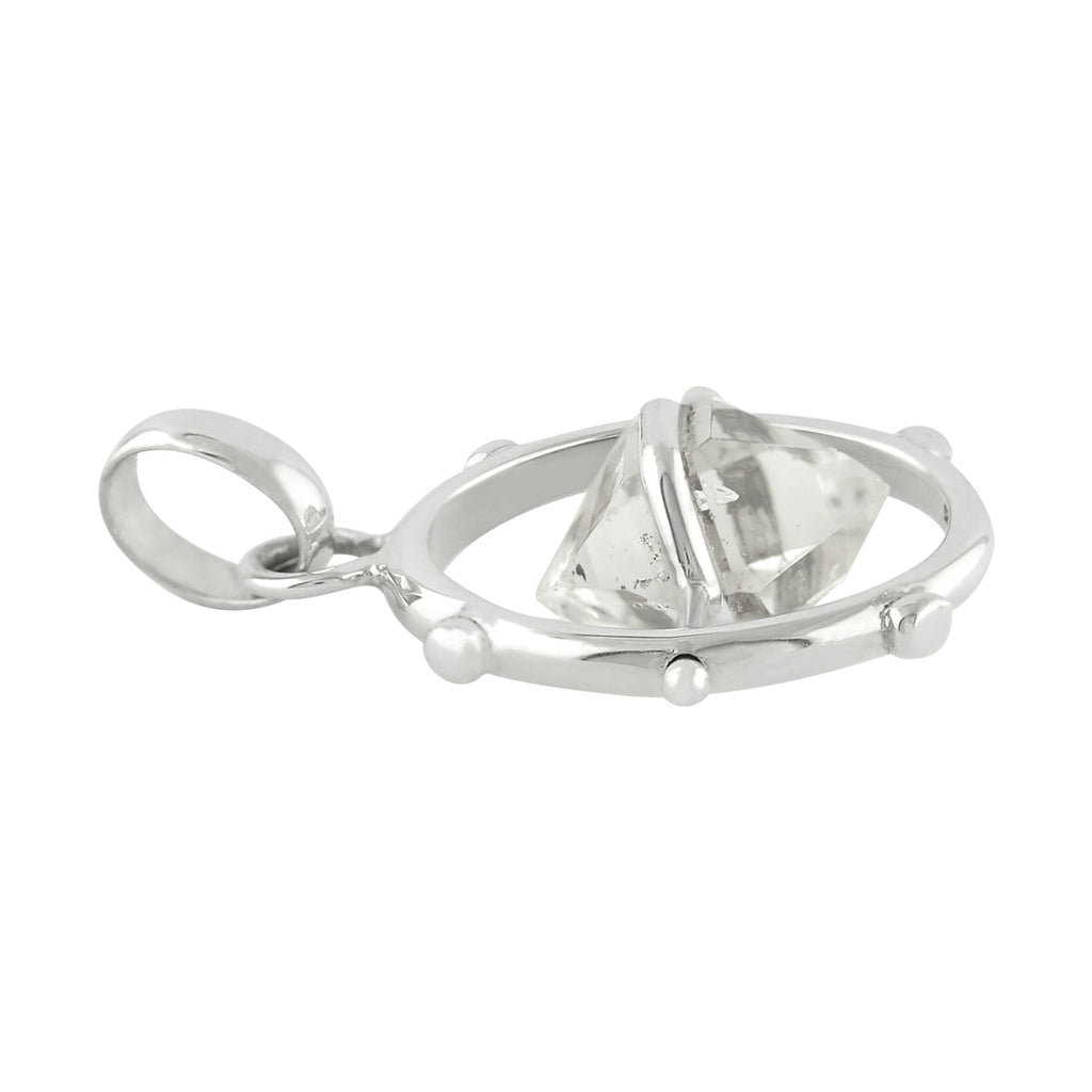 Starborn Herkimer Diamond Spinner Pendant in Sterling Silver