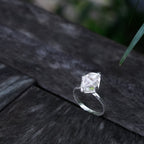 Starborn Herkimer Diamond Quartz Crystal Ring in Sterling Silver