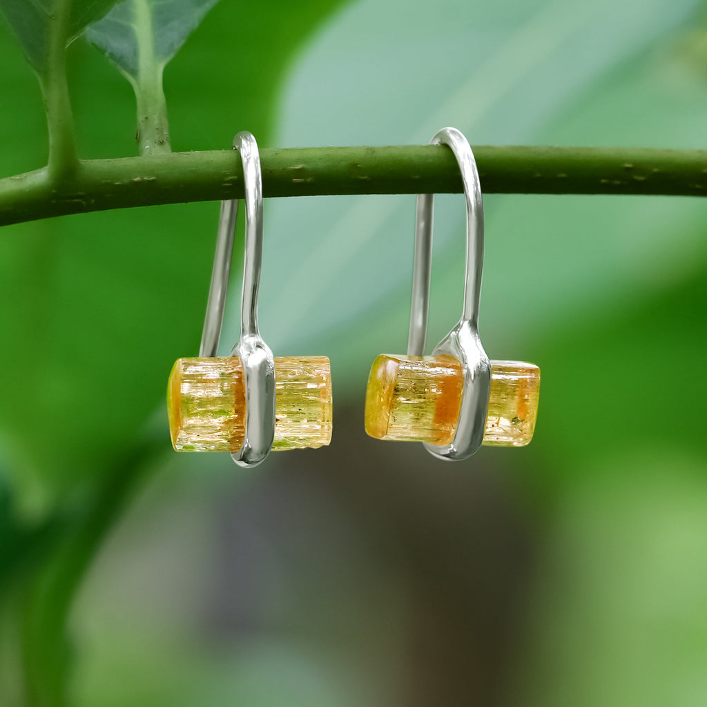 Starborn Imperial Topaz Crystal Sterling Silver Drop Earrings