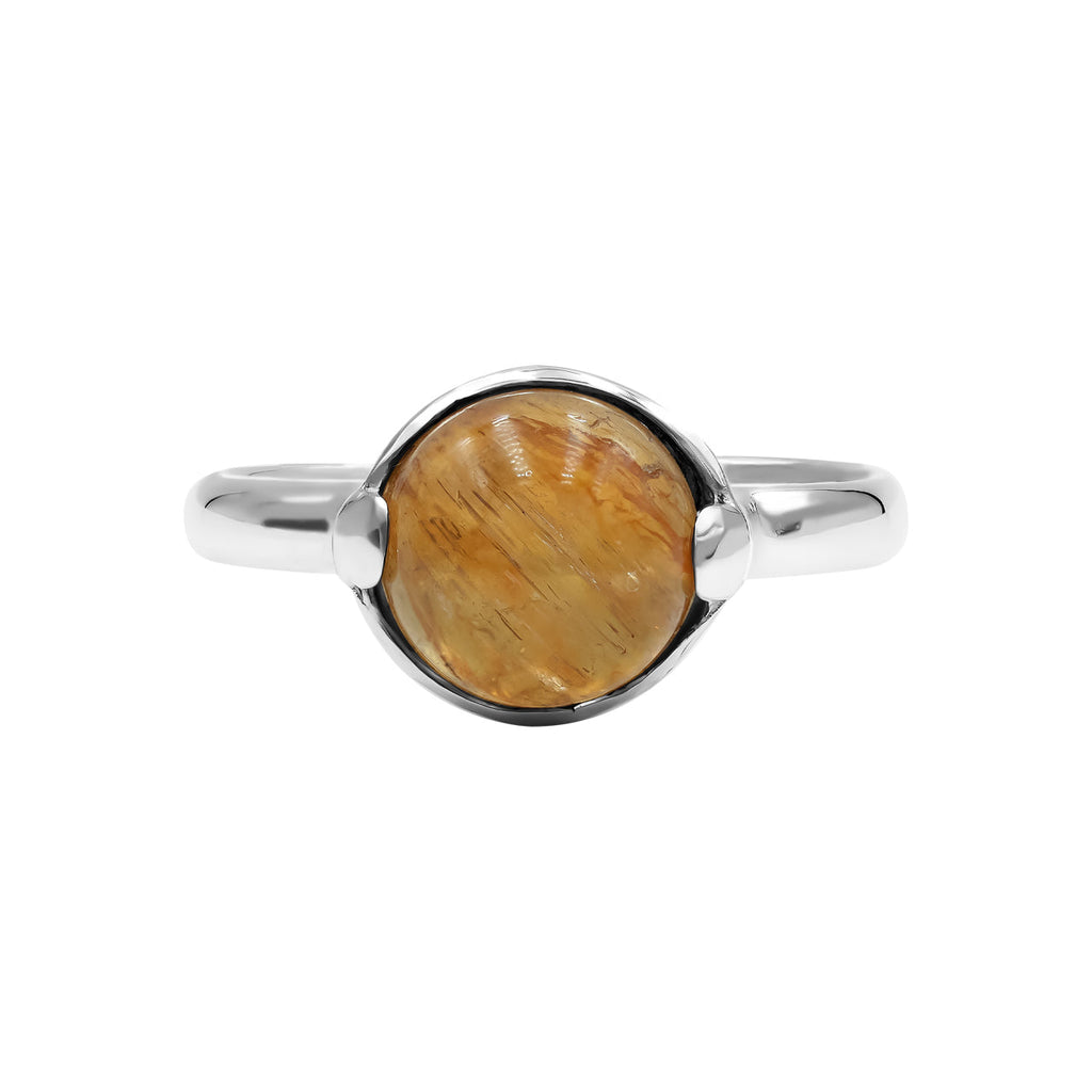 Starborn Imperial Topaz Crystal Sphere Ring in Sterling Silver