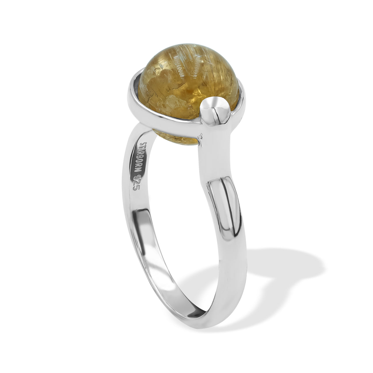 Starborn Imperial Topaz Crystal Sphere Ring in Sterling Silver