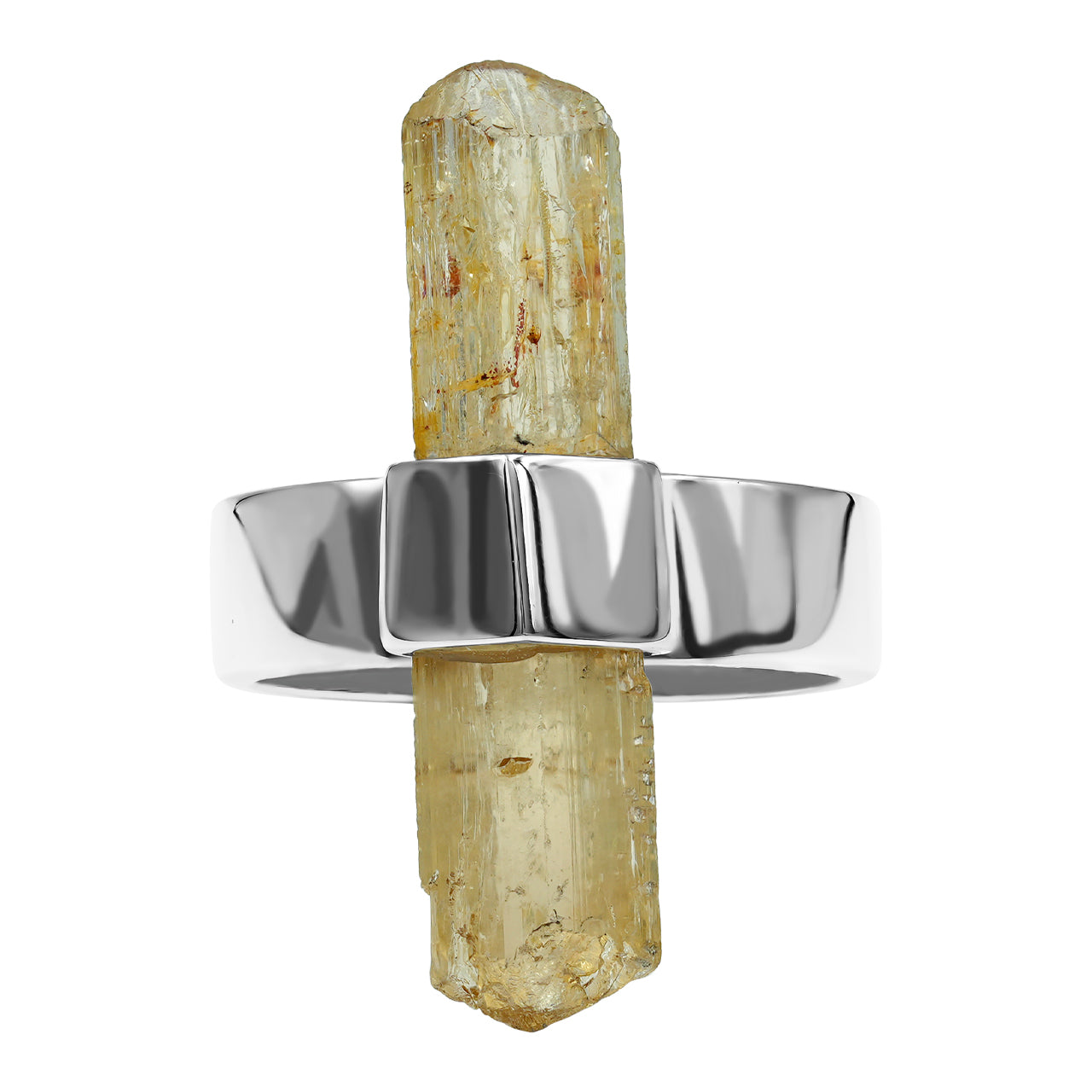 Starborn Imperial Topaz Crystal with Silver Band Ring in Sterling Silver