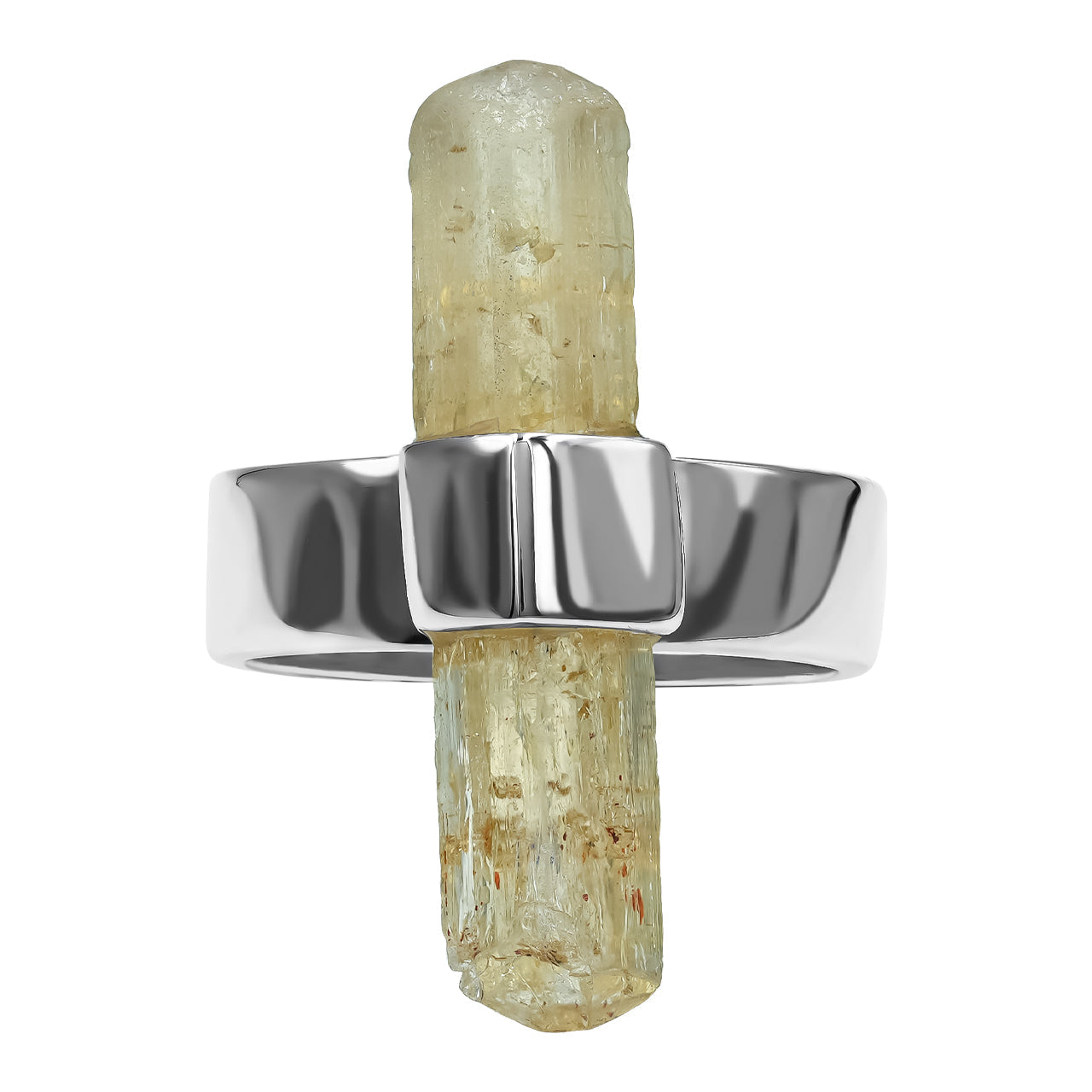 Starborn Imperial Topaz Crystal with Silver Band Ring in Sterling Silver