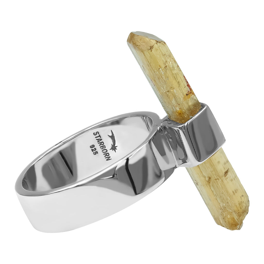 Starborn Imperial Topaz Crystal with Silver Band Ring in Sterling Silver