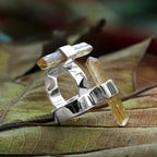 Starborn Imperial Topaz Crystal with Silver Band Ring in Sterling Silver