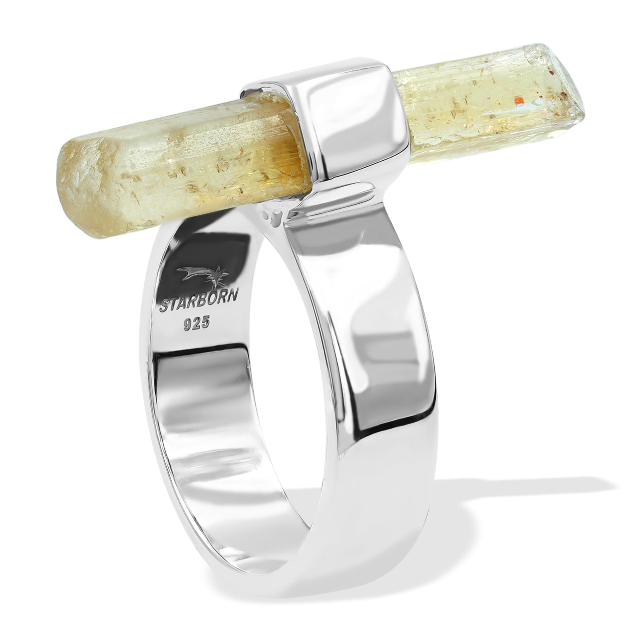 Starborn Imperial Topaz Crystal with Silver Band Ring in Sterling Silver
