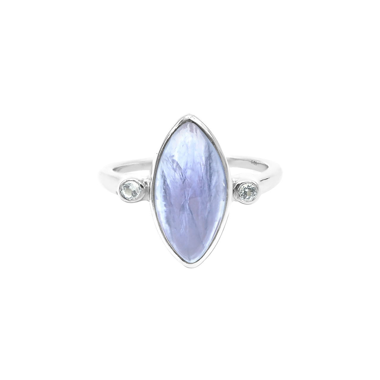 Starborn Marquise Cut Iolite Ring with Topaz Accents in Sterling Silver