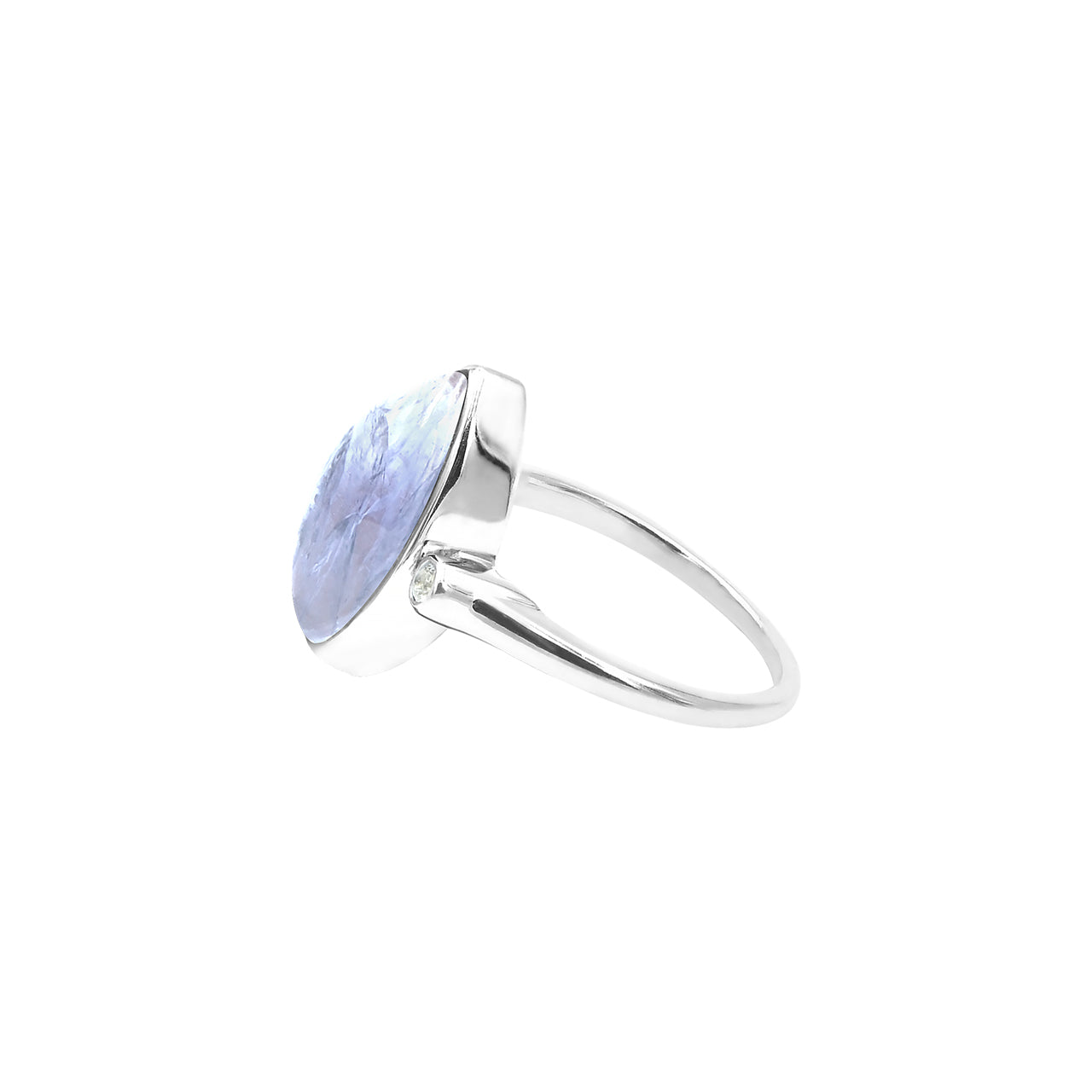 Starborn Marquise Cut Iolite Ring with Topaz Accents in Sterling Silver