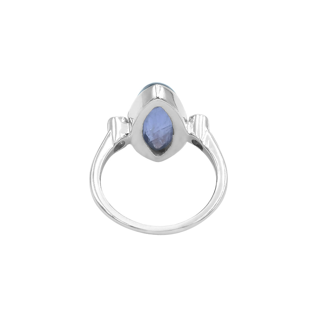Starborn Marquise Cut Iolite Ring with Topaz Accents in Sterling Silver