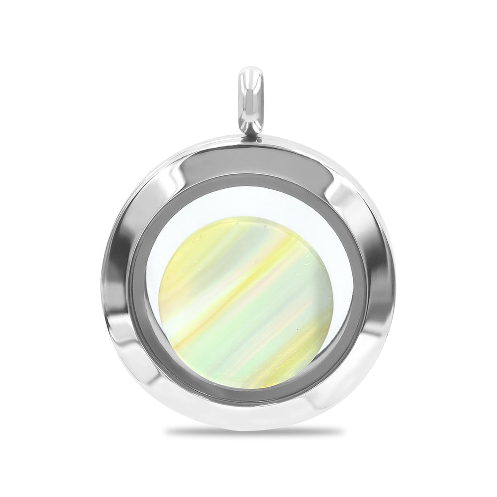 Starborn Iris Agate Window Pendant Necklace in Stainless Steel