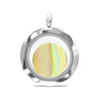 Starborn Iris Agate Window Pendant Necklace in Stainless Steel