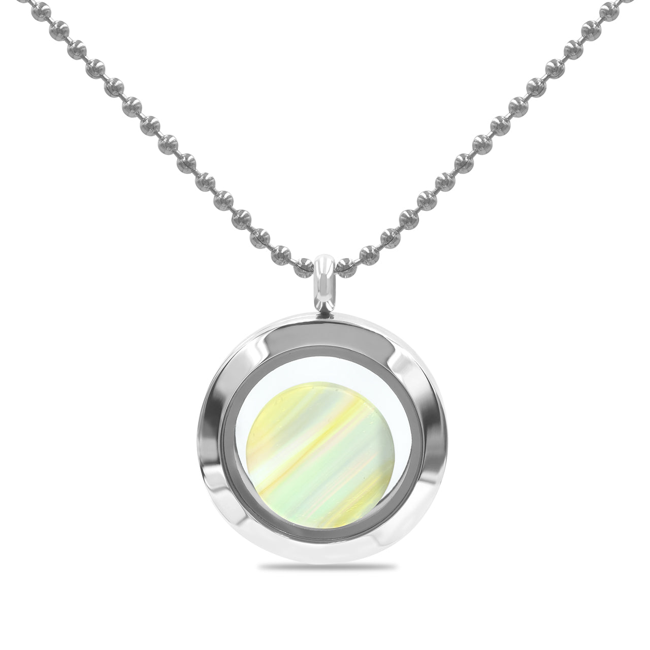 Starborn Iris Agate Window Pendant Necklace in Stainless Steel