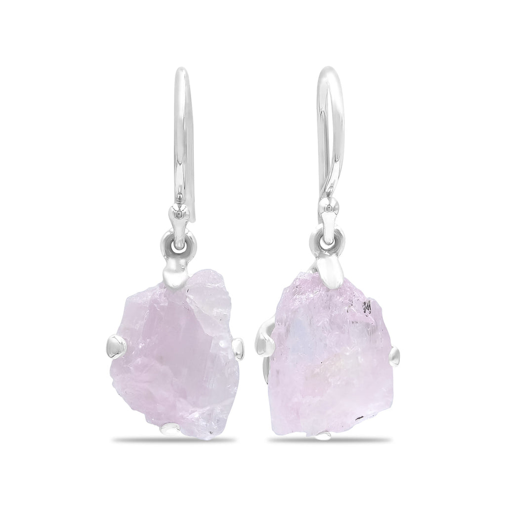 Starborn Kunzite Crystal Drop Earrings in Sterling Silver