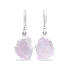 Starborn Kunzite Crystal Drop Earrings in Sterling Silver