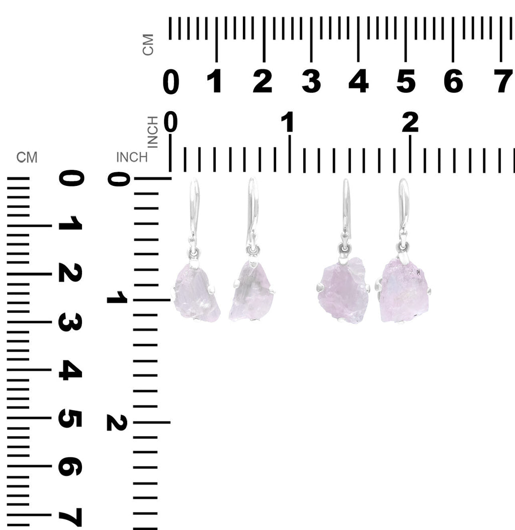 Starborn Kunzite Crystal Drop Earrings in Sterling Silver