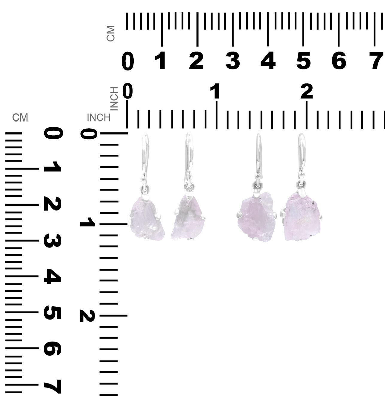 Starborn Kunzite Crystal Drop Earrings in Sterling Silver