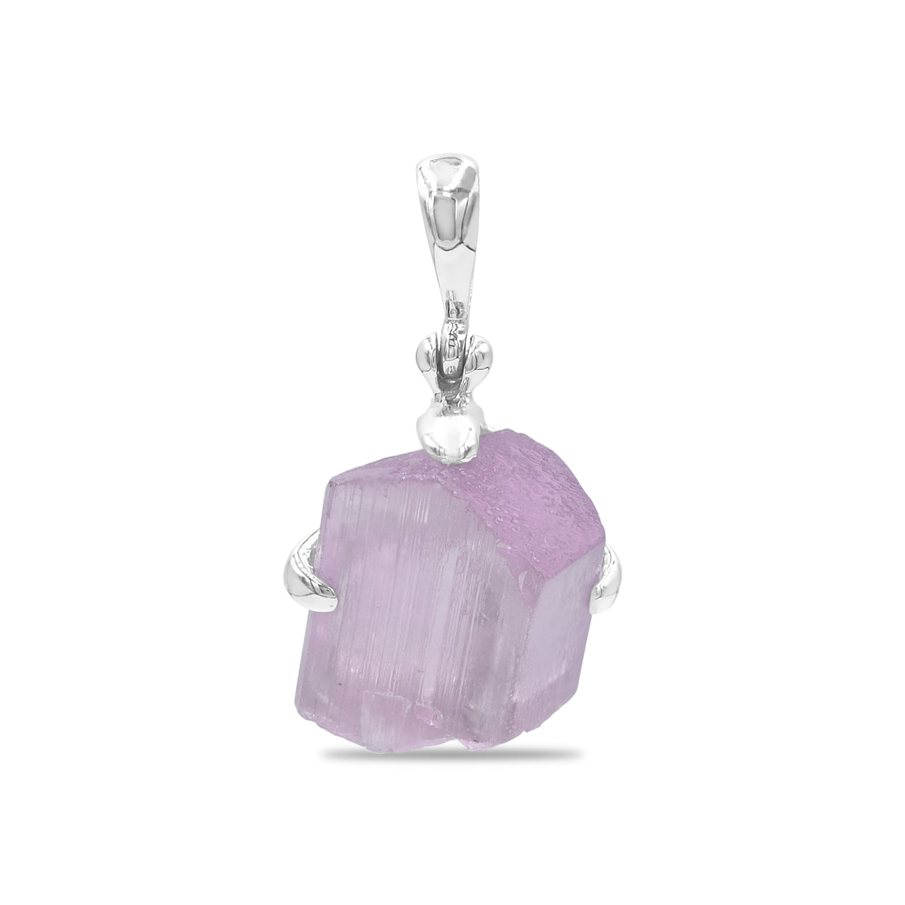 Starborn Kunzite Crystal Prong Set Pendant in Sterling Silver