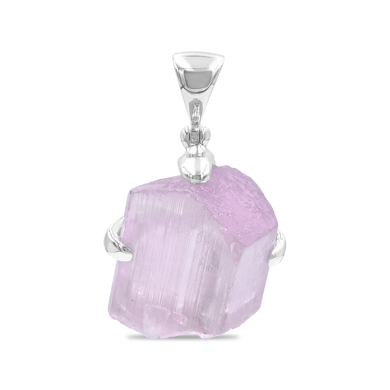 Starborn Kunzite Crystal Prong Set Pendant in Sterling Silver