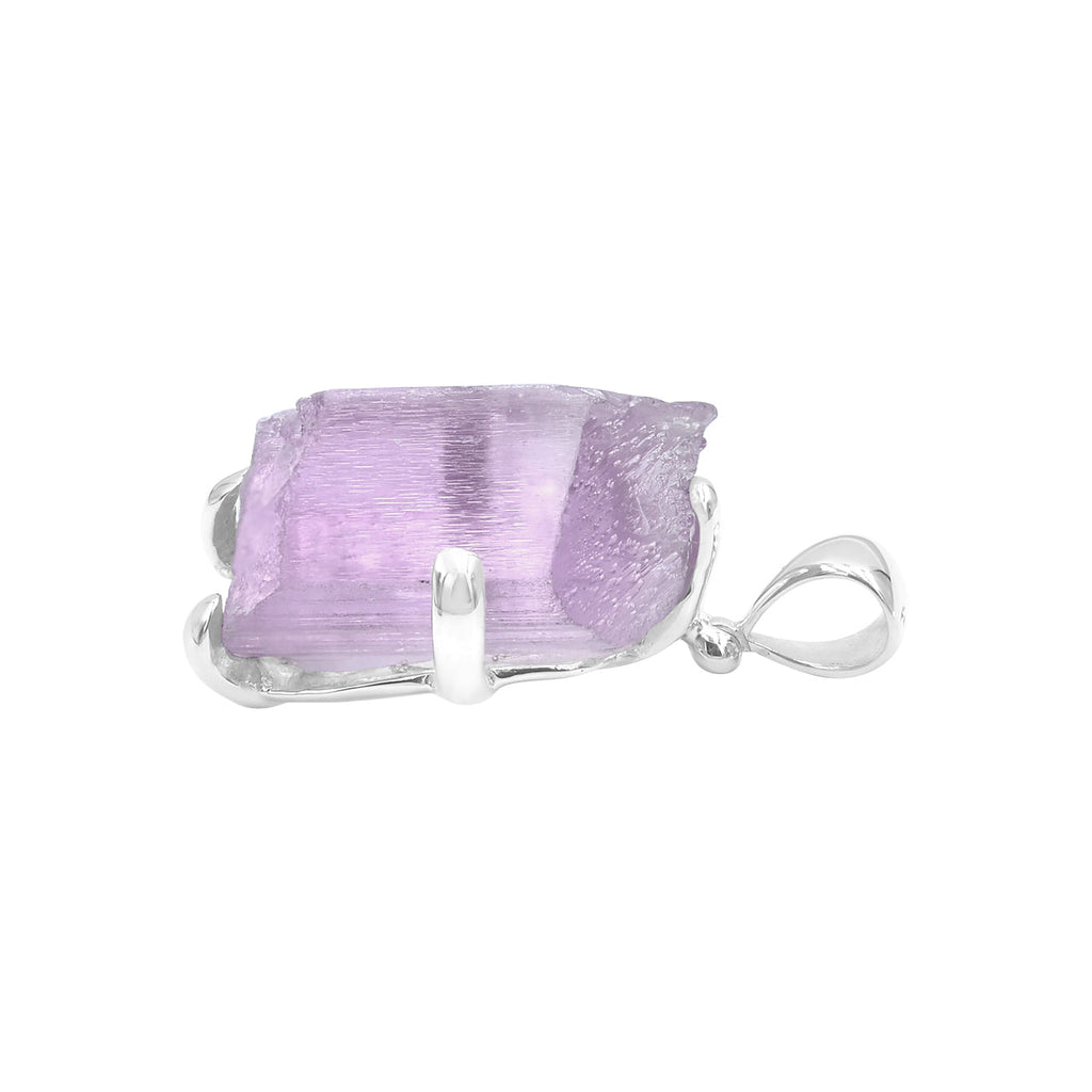 Starborn Kunzite Crystal Prong Set Pendant in Sterling Silver