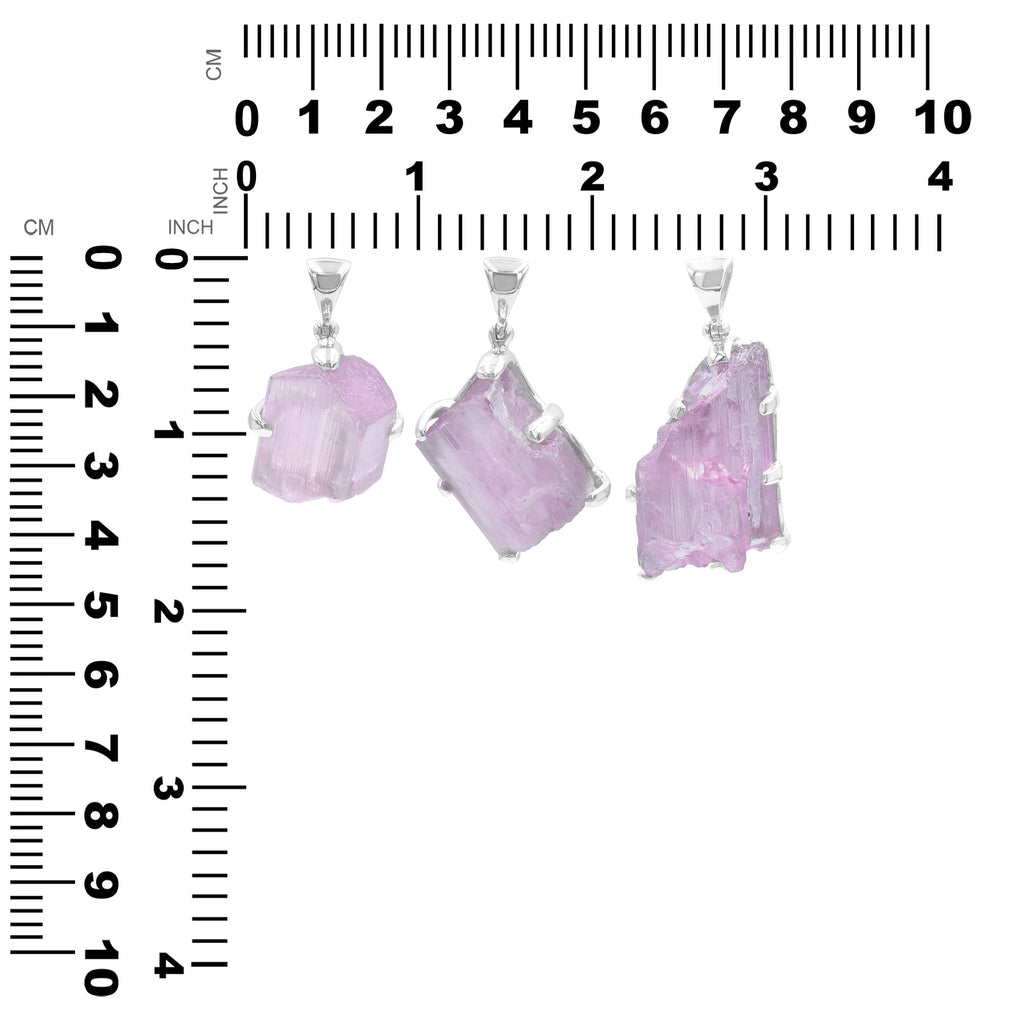 Starborn Kunzite Crystal Prong Set Pendant in Sterling Silver