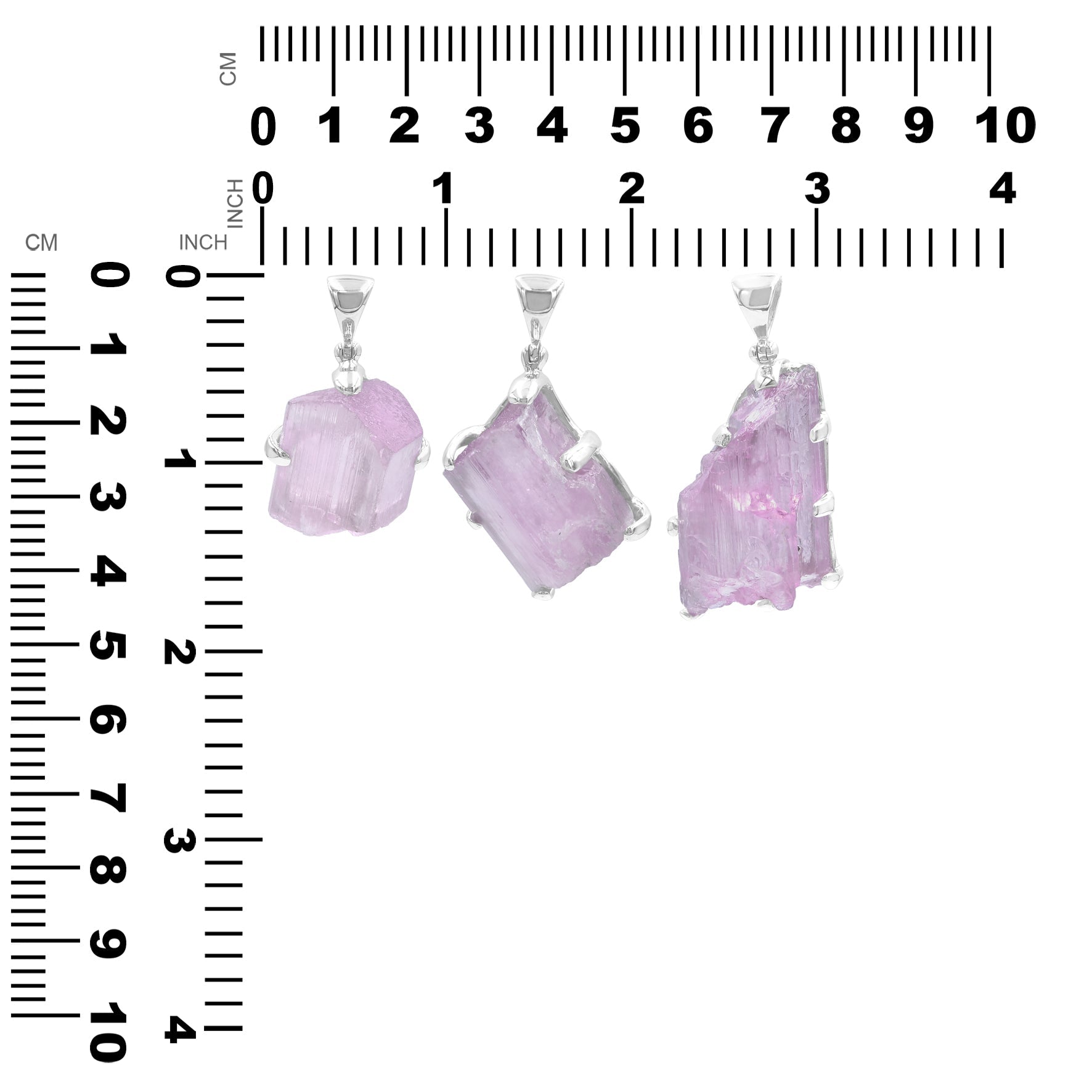 Starborn Kunzite Crystal Prong Set Pendant in Sterling Silver