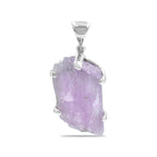 Starborn Kunzite Crystal Prong Set Pendant in Sterling Silver - Extra Large