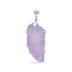 Starborn Kunzite Crystal Prong Set Pendant in Sterling Silver