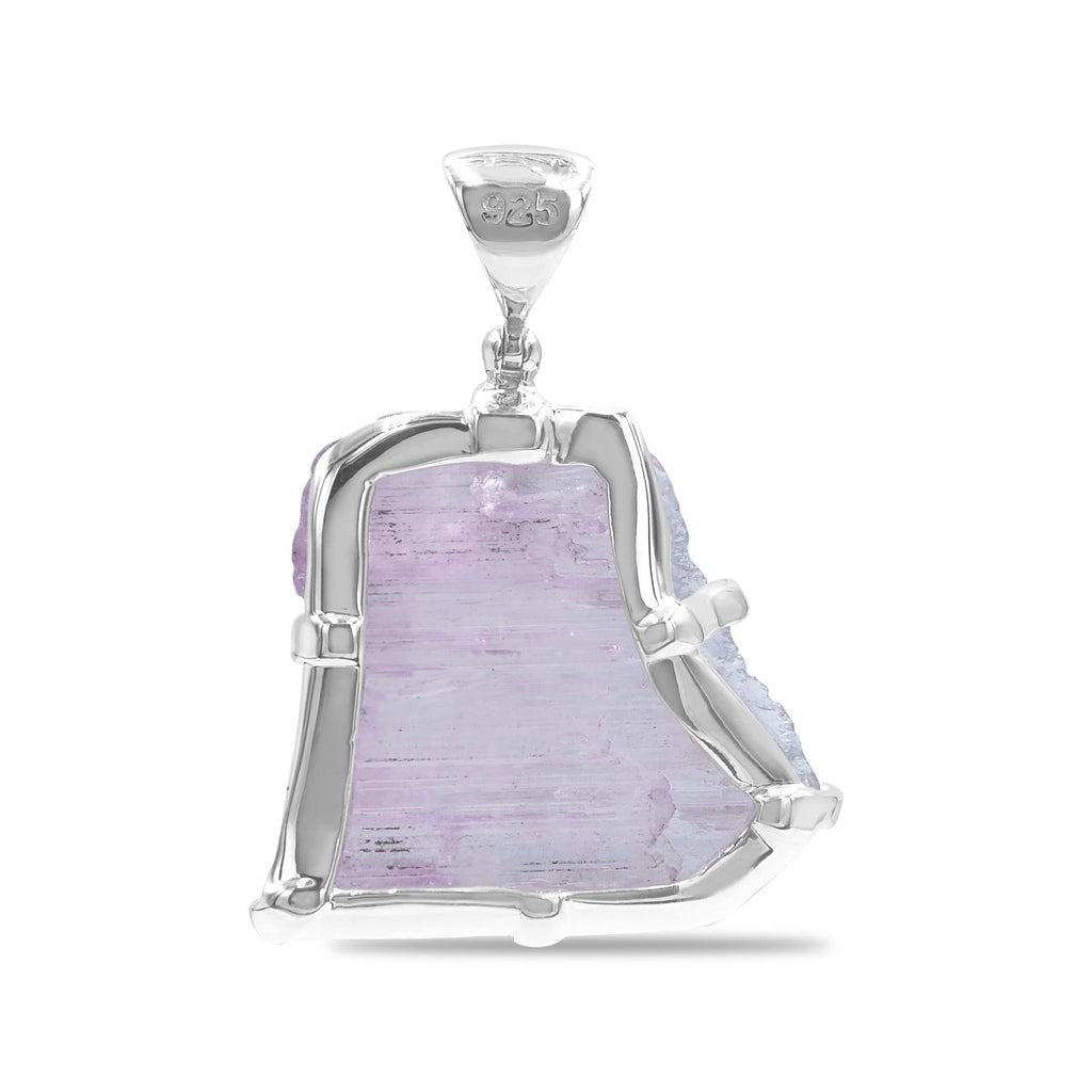 Starborn Kunzite Crystal Prong Set Pendant in Sterling Silver