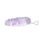 Starborn Kunzite Crystal Prong Set Pendant in Sterling Silver - Extra Large