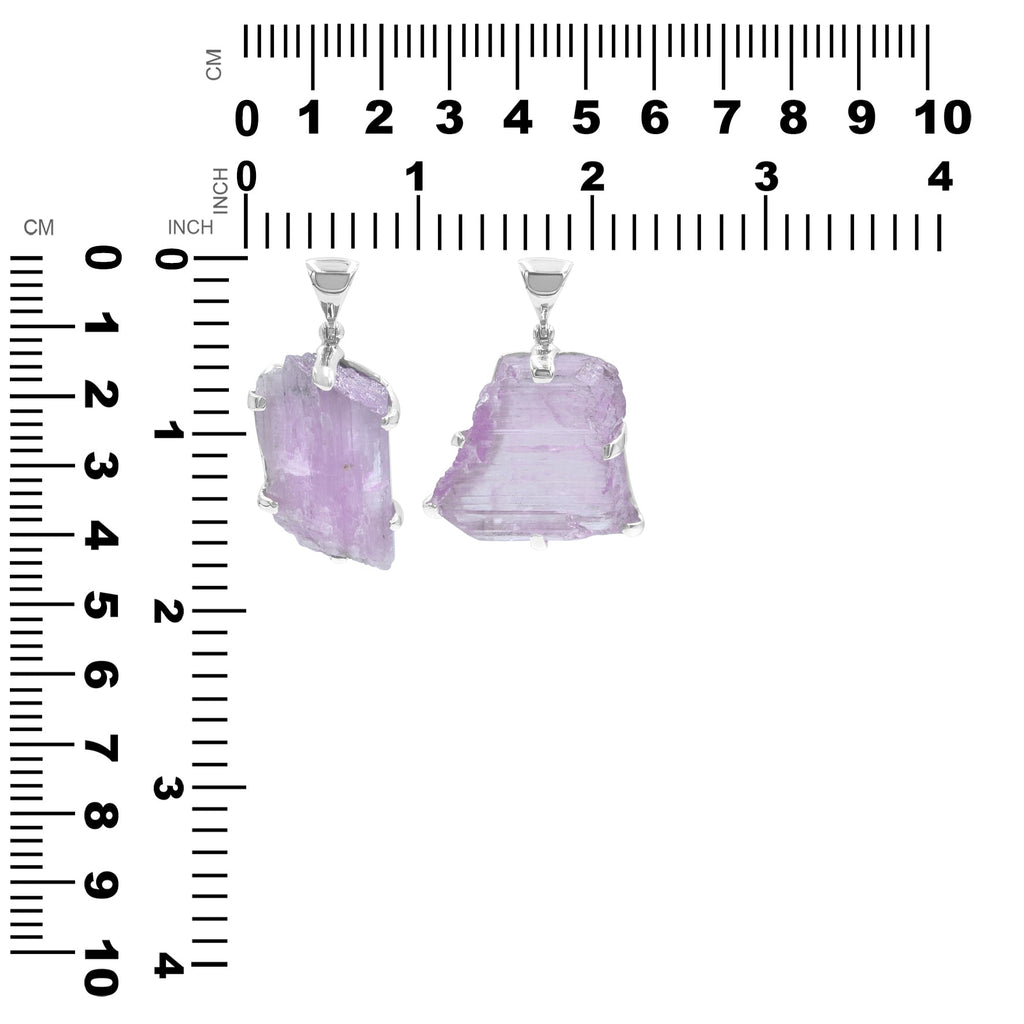 Starborn Kunzite Crystal Prong Set Pendant in Sterling Silver