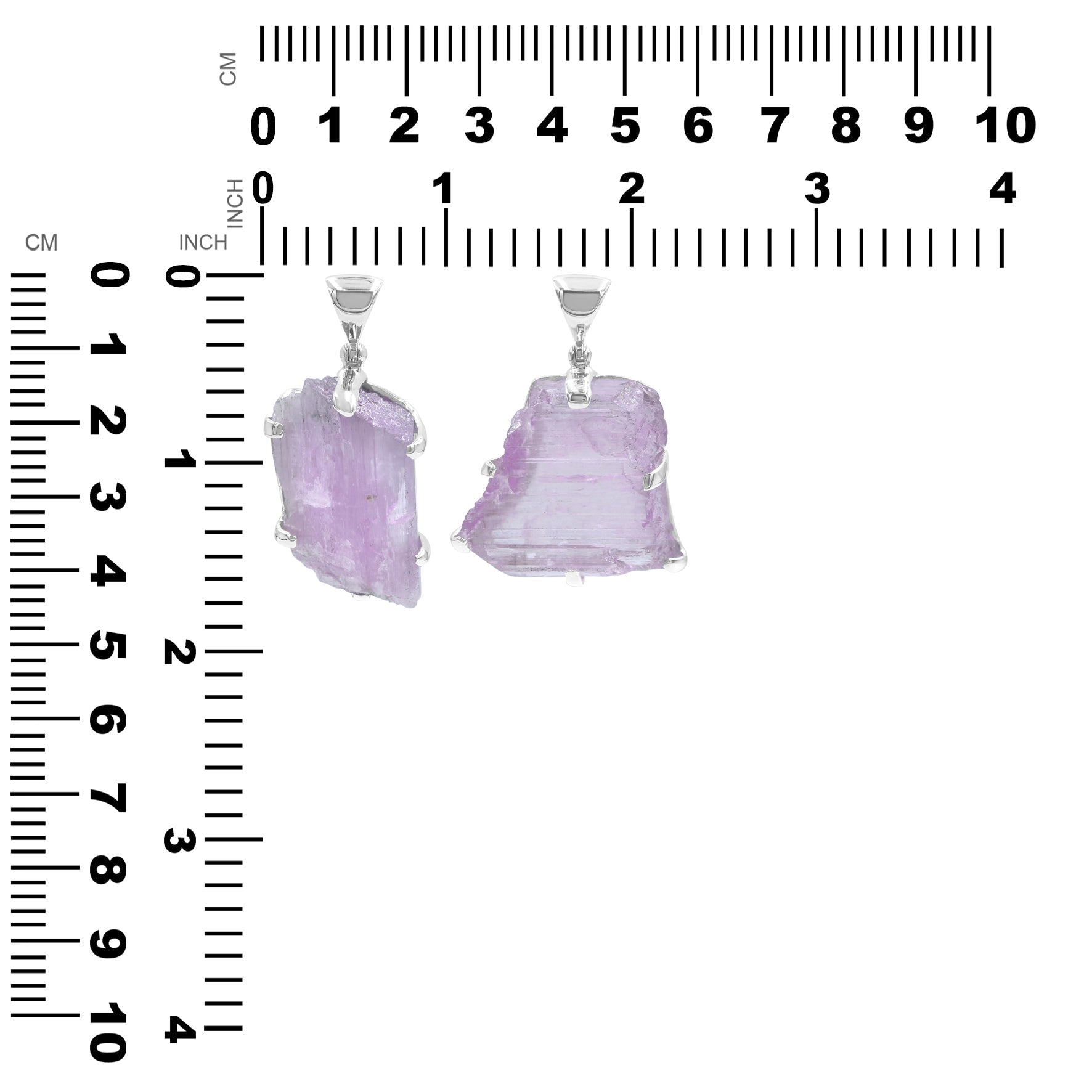 Starborn Kunzite Crystal Prong Set Pendant in Sterling Silver - Extra Large