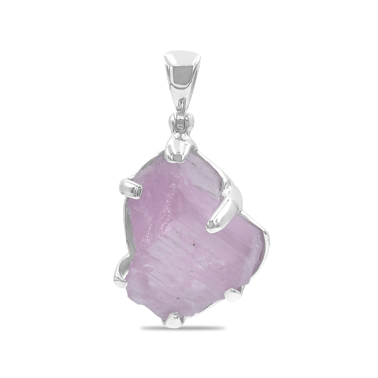 Starborn Kunzite Crystal Prong Set Pendant in Sterling Silver