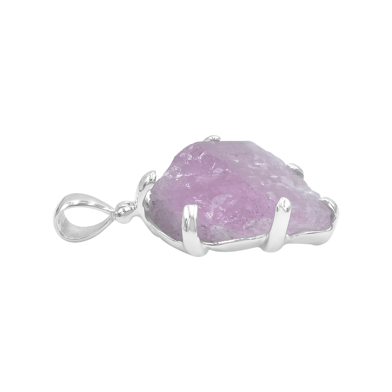Starborn Kunzite Crystal Prong Set Pendant in Sterling Silver