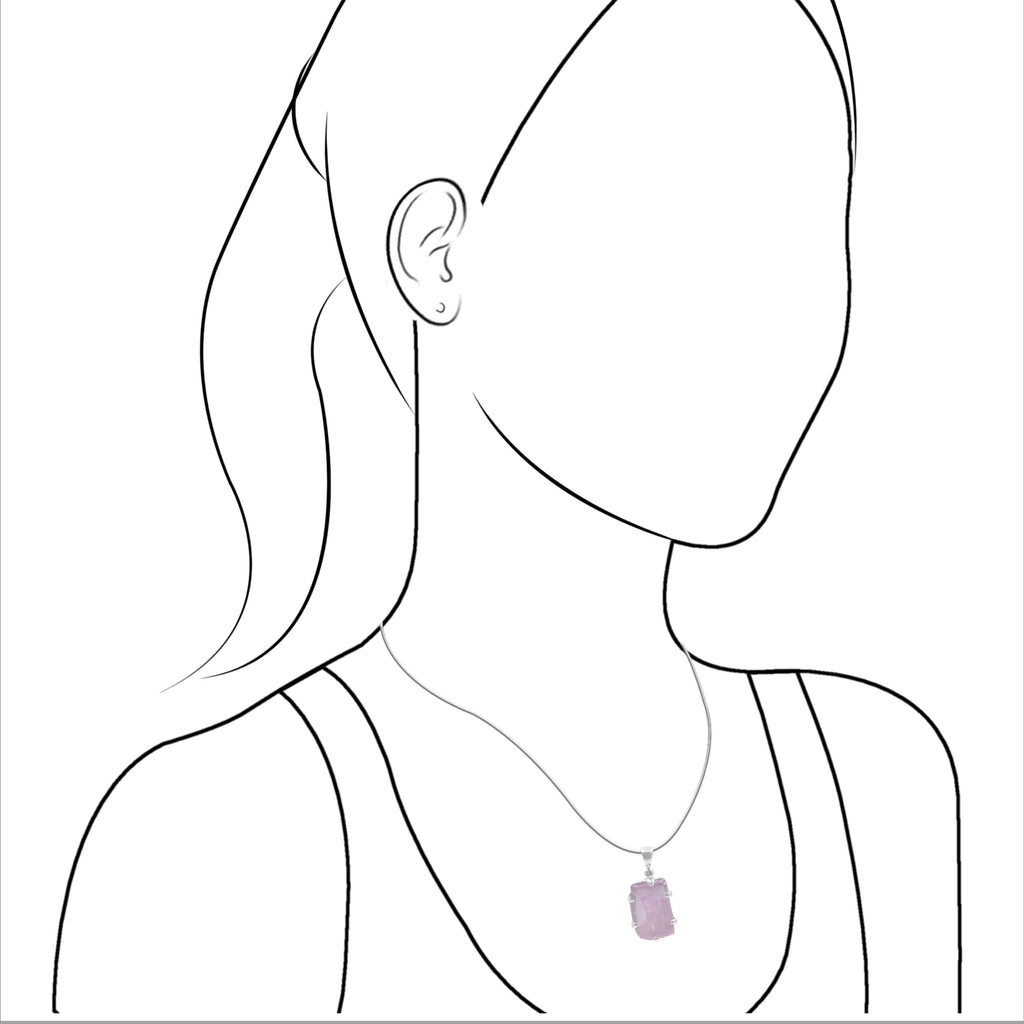 Starborn Kunzite Crystal Prong Set Pendant in Sterling Silver