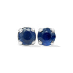 Starborn Faceted Kyanite 5mm Round Prong Set Post Earrings in Sterling Silver