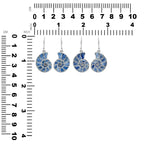 Starborn Nautilus Ammonite with Gemstones Inlay Earring in Sterling Silver - Large