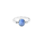 Starborn Faceted Blue Kyanite Ring with Topaz Accents in Sterling Silver