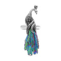 Starborn Aura Kyanite Crystal Peacock Ring in Sterling Silver