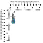 Starborn Aura Kyanite Crystal Peacock Ring in Sterling Silver