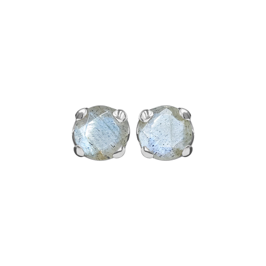 Starborn Faceted Labradorite 6mm Post Earrings in Sterling Silver