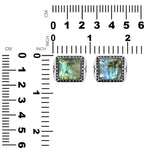 Starborn Labradorite Square Men's Ring with Octagram in Sterling Silver