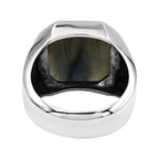 Starborn Labradorite Octagon Signet Men's Ring in Sterling Silver